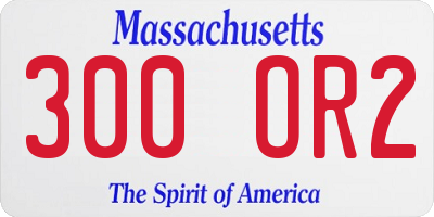 MA license plate 300OR2