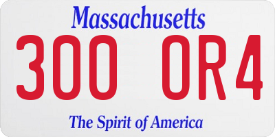 MA license plate 300OR4