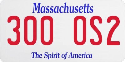 MA license plate 300OS2