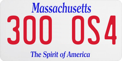 MA license plate 300OS4