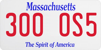 MA license plate 300OS5