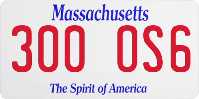 MA license plate 300OS6