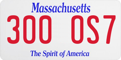 MA license plate 300OS7