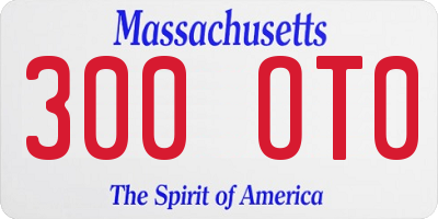 MA license plate 300OT0