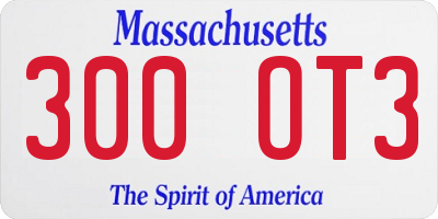 MA license plate 300OT3