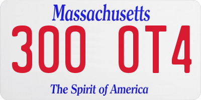 MA license plate 300OT4