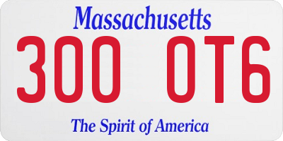 MA license plate 300OT6