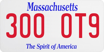 MA license plate 300OT9