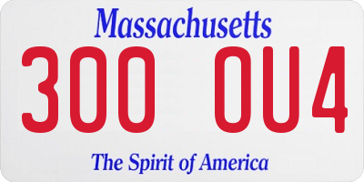 MA license plate 300OU4