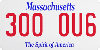 MA license plate 300OU6
