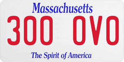MA license plate 300OV0