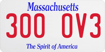 MA license plate 300OV3