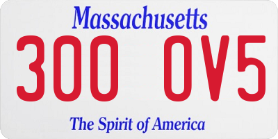 MA license plate 300OV5