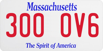 MA license plate 300OV6