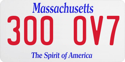 MA license plate 300OV7