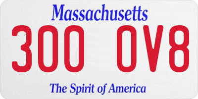 MA license plate 300OV8