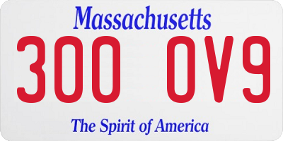 MA license plate 300OV9
