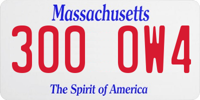 MA license plate 300OW4
