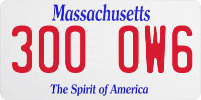 MA license plate 300OW6