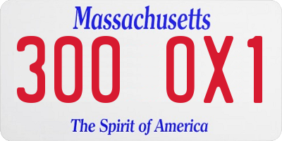 MA license plate 300OX1