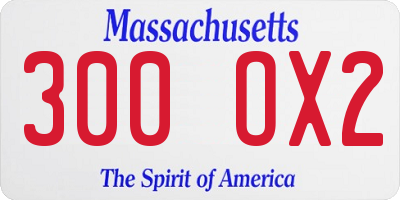 MA license plate 300OX2