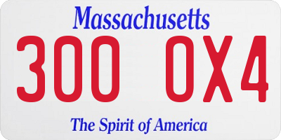 MA license plate 300OX4