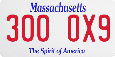 MA license plate 300OX9