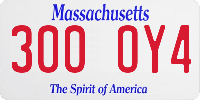 MA license plate 300OY4