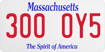 MA license plate 300OY5