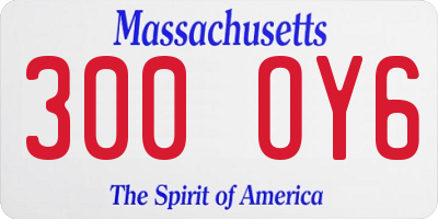 MA license plate 300OY6