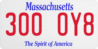 MA license plate 300OY8
