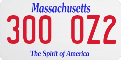 MA license plate 300OZ2