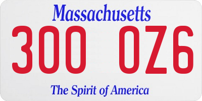 MA license plate 300OZ6