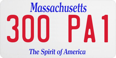 MA license plate 300PA1