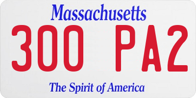 MA license plate 300PA2