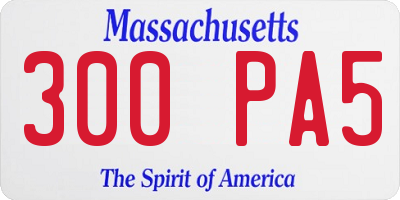 MA license plate 300PA5