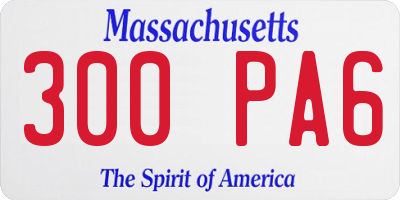 MA license plate 300PA6