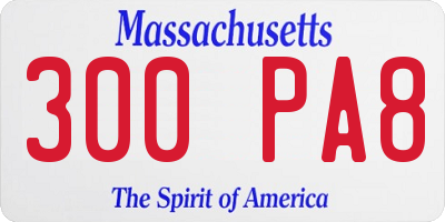MA license plate 300PA8
