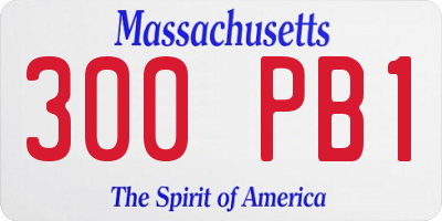 MA license plate 300PB1