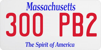 MA license plate 300PB2
