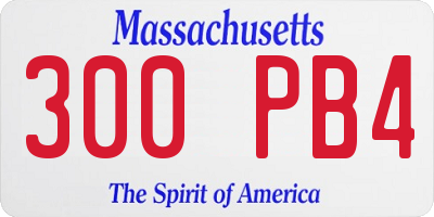 MA license plate 300PB4