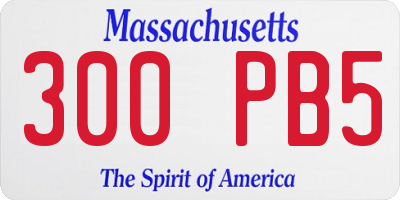 MA license plate 300PB5