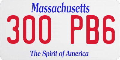 MA license plate 300PB6