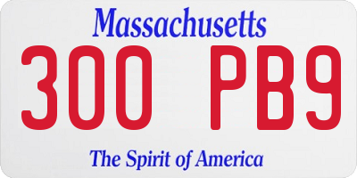 MA license plate 300PB9