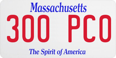 MA license plate 300PC0