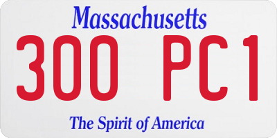 MA license plate 300PC1