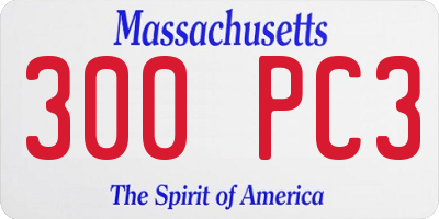 MA license plate 300PC3