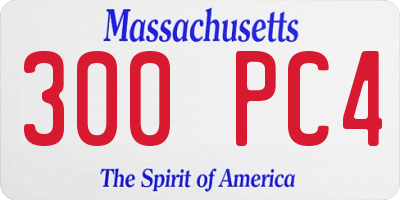 MA license plate 300PC4
