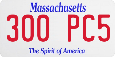 MA license plate 300PC5