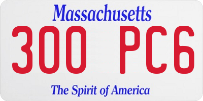 MA license plate 300PC6